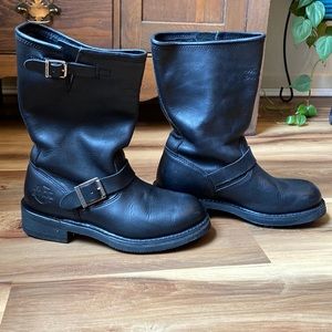 Harley Davidson black leather boots Womens size 7.5